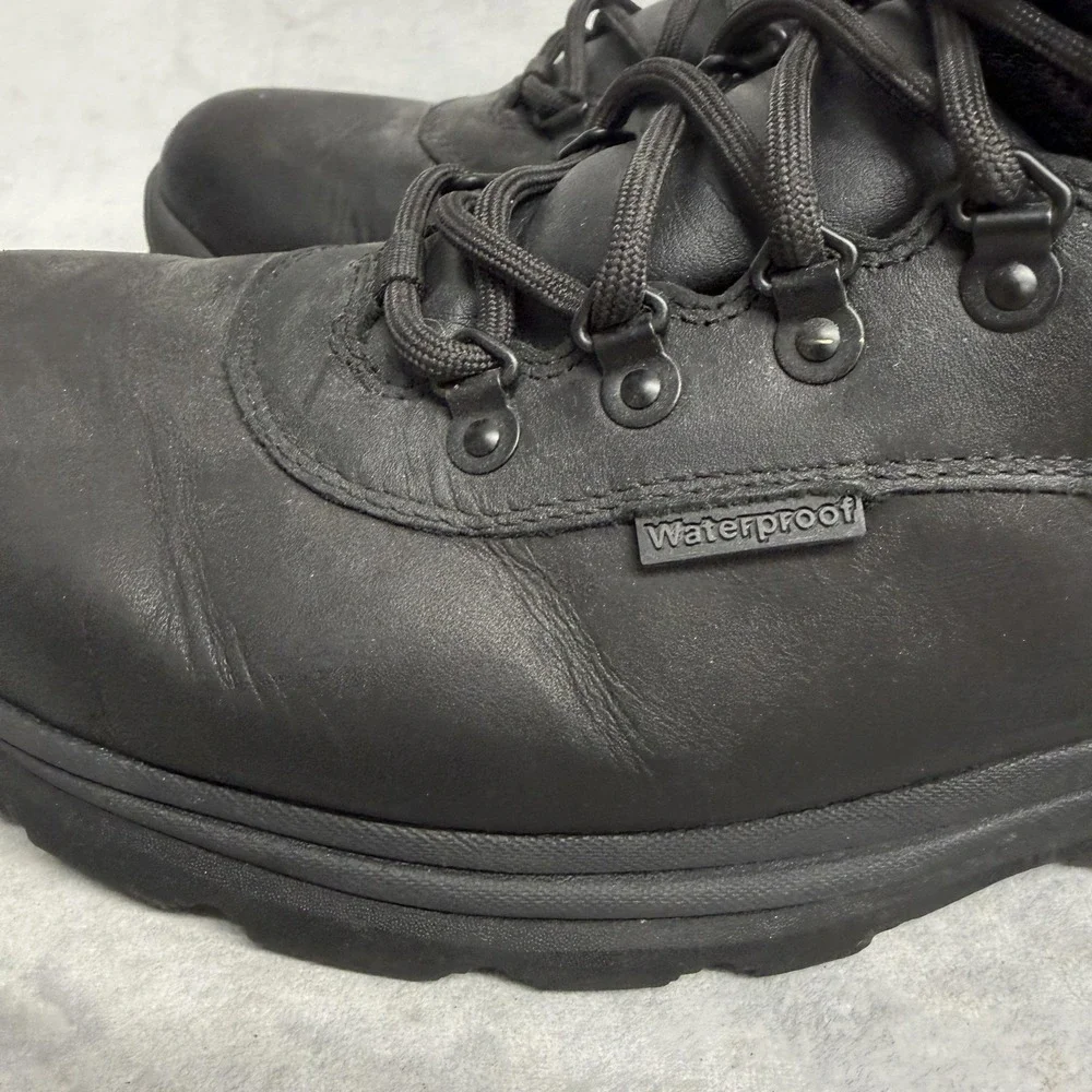 Timberland Boots Mens Size 11.5 Black Leather Waterproof Snow Outdoor 12122